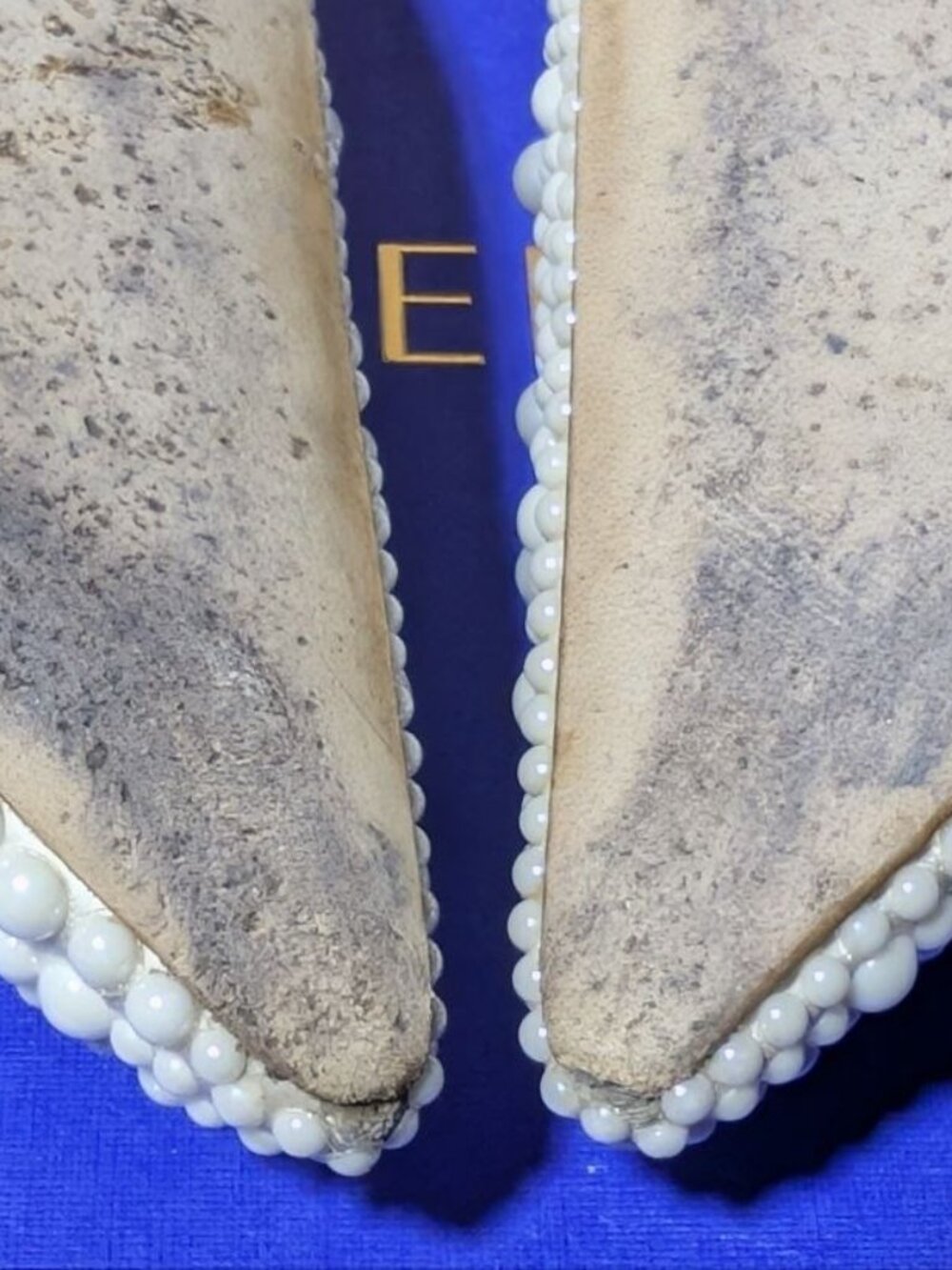 Stuart Weitzman Bliss 85 Pearl-Embellished Satin Pumps Cream/Natural US Size 7.5 - Picture 10 of 16